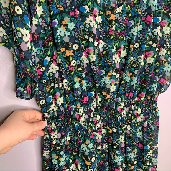 Cabi fiesta floral midi dress green with floral print women’s size medium lined - Picture 7 of 8